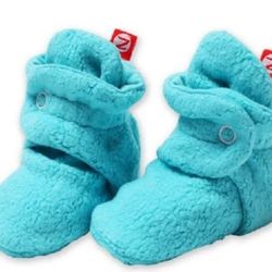 Zutano Fleece Baby Booties Size 12 Months Color Pool/Turquoise 