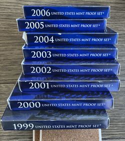 1999 To 2006 U.S. Mint Proof Sets