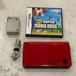 Nintendo DSi XL 25th Anniversary Super Mario Bros. Red Edition Handheld w/ Mario Game