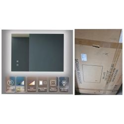 FUNKOL 32 in. W x 24 in. H Rectangular Led Frameless Wall Mount Backlit Bathroom Vanity Mirror, High Lumen/Waterproof Anti-Fog