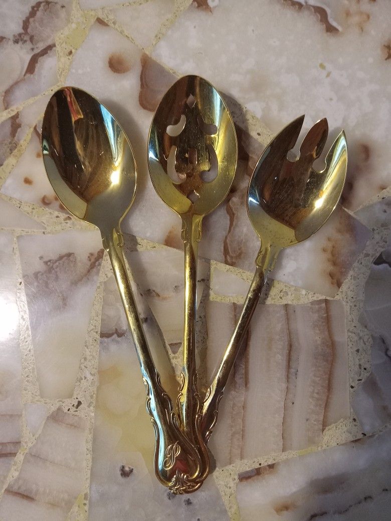 3 Pieces Of "Gold" Utensils