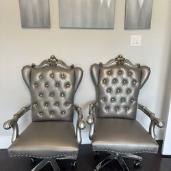 Antique Silver Office Executive Chairs