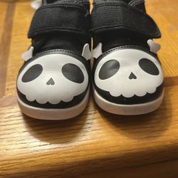 Black Kids Shoes with Skull Design