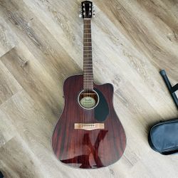 Fender Guitar With Fishman pickup/preamp & Accessories