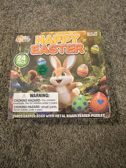 New 24 piece Easter eggs with metal brain teaser puzzles