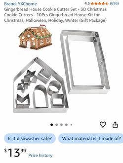 3D Gingerbread House Cookie Cutter Set
