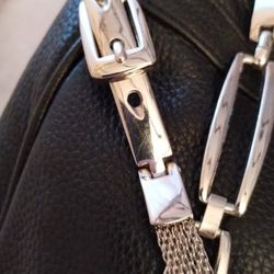 Vintage Silver Chunk & Mesh Adjustable Buckle Classic Belt 36" To 40" Or Hipster