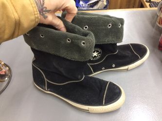 Converse suede blk boots, sz 8.5