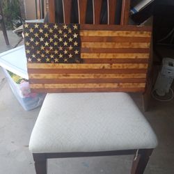 Rustic Wooden American Flag  Concealment Box
