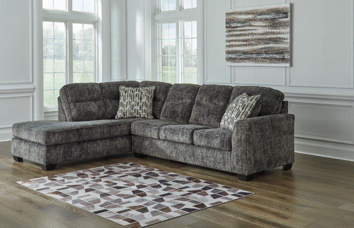 On-trend, Sophisticated 2 Pc Sectional Sofa w/richly neutral appeal