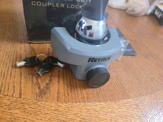 RETRUE Heavy Duty Trailer Lock For 2 5/16" Ball Coupler With Flange, Anti-Theft And Top Tier Security, Gray