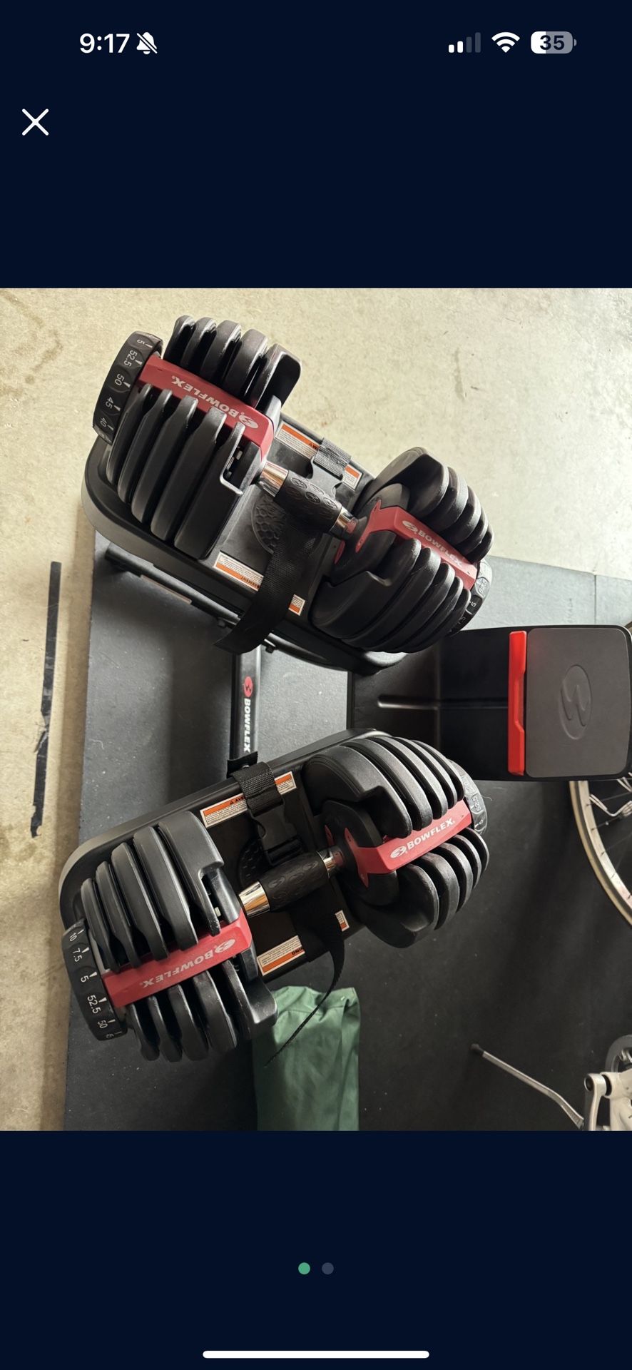 Excellent Pair of Bowflex Selectech 552 Dumbbells