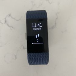 Fitbit Charge Heart Rate + Fitness Wristband Blue Band, Small & Also Includes a Black Silicone Band.