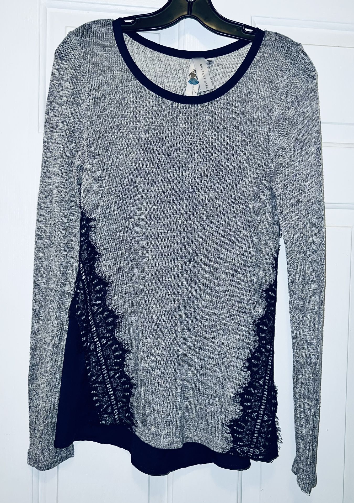 Beautiful ladies society Girl shirt GrayBlue size (S) only $8