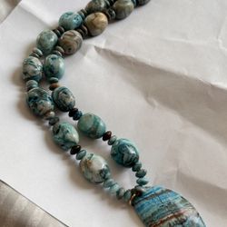  Heavy Necklace Of Unique Pretty Color Natural Gemstones