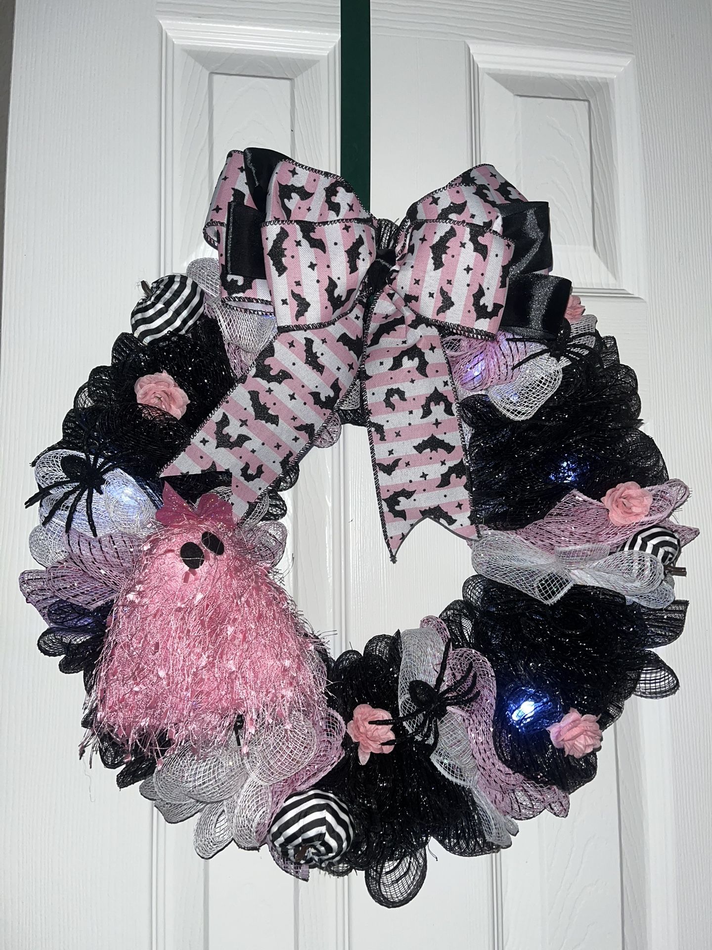 Pink Halloween Wreath
