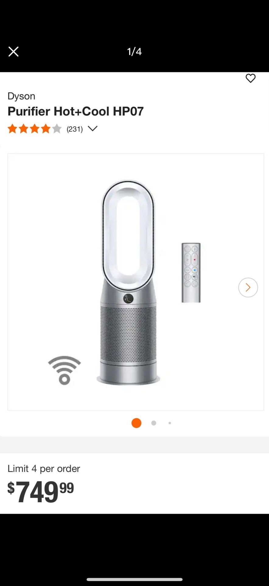 Dyson Purifier Hot+cool HP07