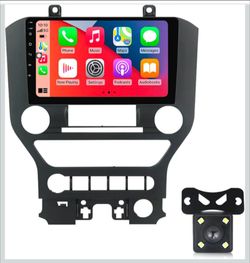 Radio Stereo for Ford Mustang 2015-2019 with Carplay & Android Auto 8-Core Head Unit 9 Inch Touch Screen Bluetooth/GPS/SWC/AM/FM/DSP/5G(Include Camera