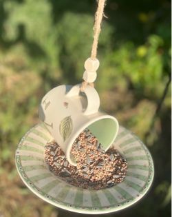 Garden Themed Mug Bird Feeder