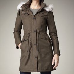 EUC DAWN LEVY Anna Real Fur Hood Coat