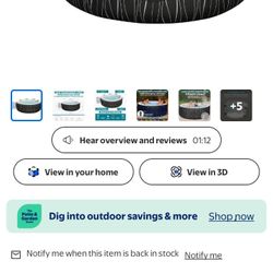 SaluSpa Hollywood AirJet Inflatable Circle Hot Tub Spa with Color-Changing LED Lights 4-6 Person with Pump