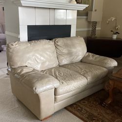 Tan Leather Loveseat or Couch  $50