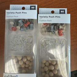 2 Packs Of 80 Piece Push Pin Fashion Pack Variety Pack