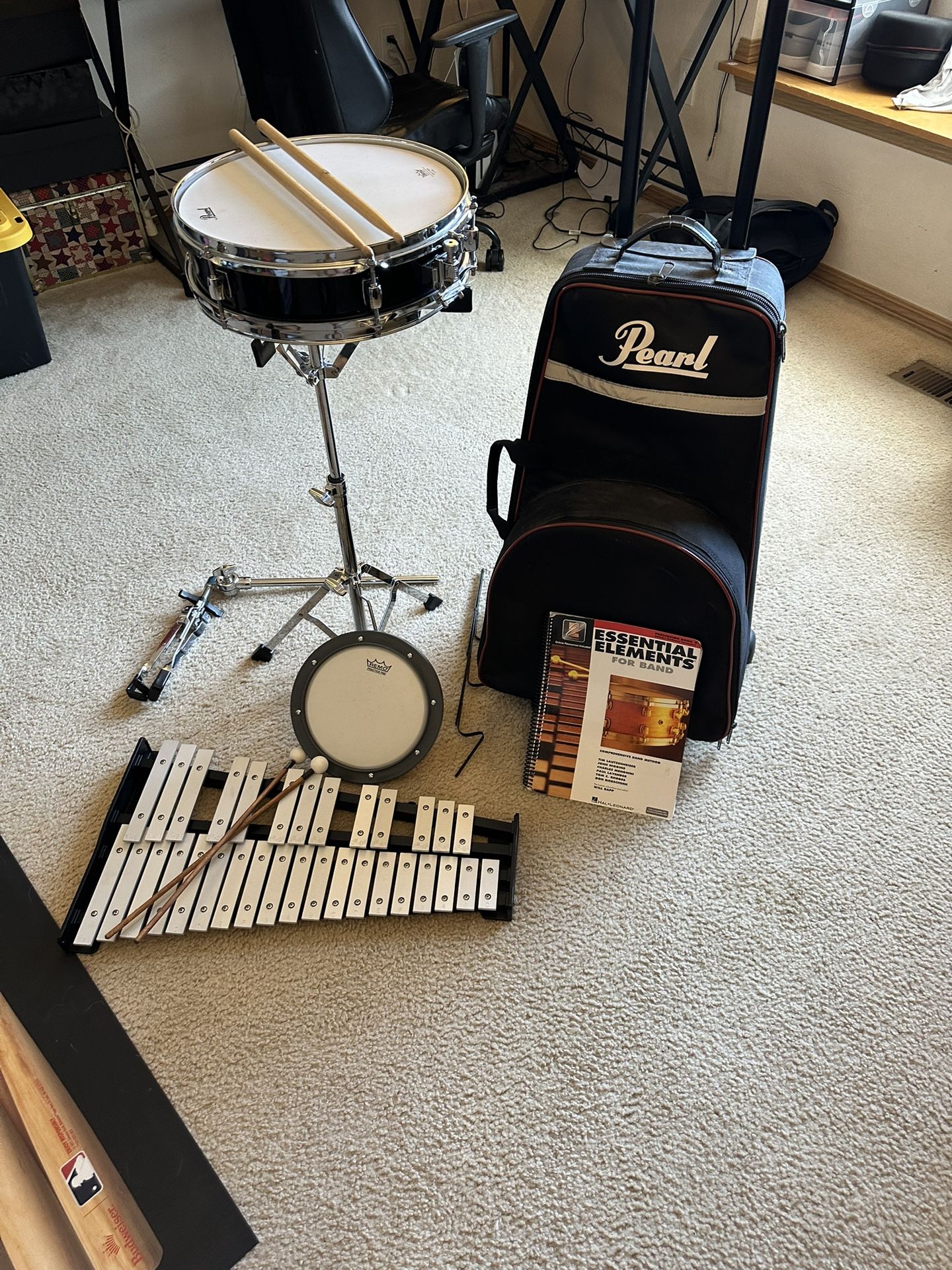 Pearl Percussion Snare And Bell Combo