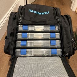Used Shimano Blackmoon Fishing Tackle Backpack Front Load