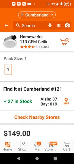  Bluetooth LED Bathroom Fan New In The Box