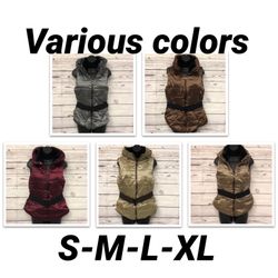Shiny Puffer Vests Available In Various Colors & Sizes