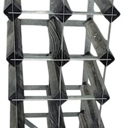 vidaXL Wine Rack for 12 Bottles Black Solid Pine Wood