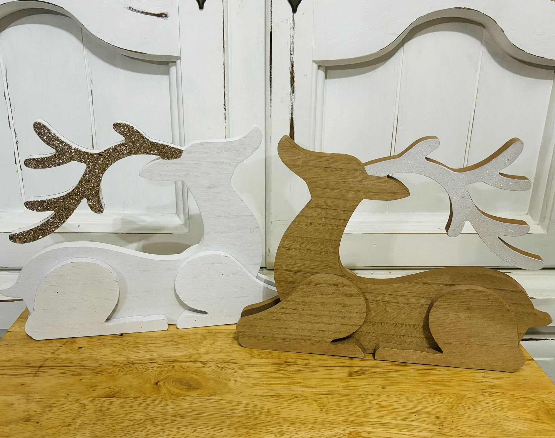 Beautiful Wooden 3D Set Of Deer