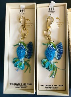 Loma Linda HH Haute Hippie Beaded Hummingbird Purse Charo & Keychain Each $30