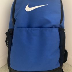 Nike Backpack Royal Blue Black 18x12x5” Brasilia Training School Gym Sports Travel Bag Laptop Sleeve Many Pockets Clean Excellent 