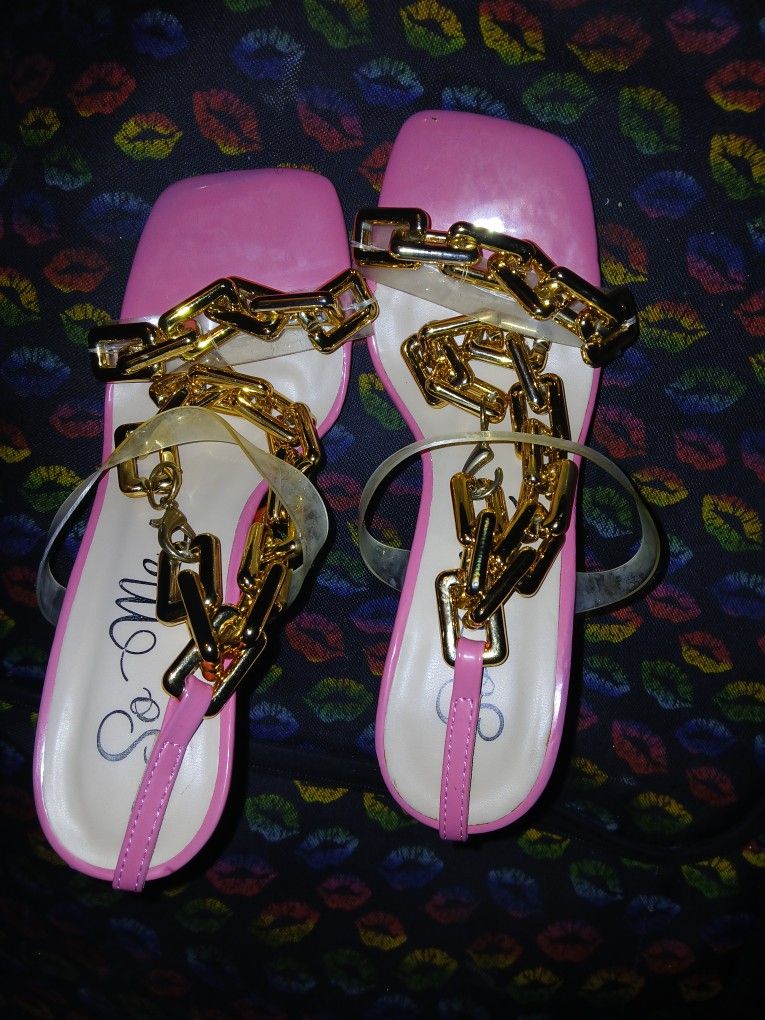 Pink Cuban Link Heels