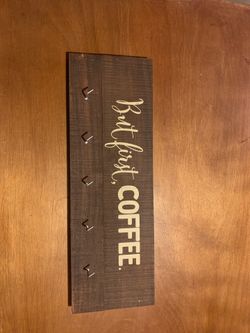 Coffee wall decor sign and cup holder