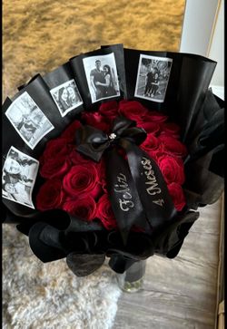 Rose bouquet with photos