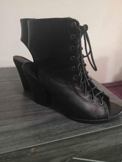 Laced Peep Toe Heels