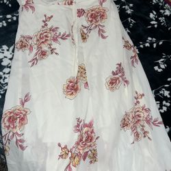 Floral White Flowy Dress 