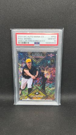 Paul Skenes Wild Card Auto Mania 1/1 Fireworks Pirates Rookie Rc SSP rare PSA 10