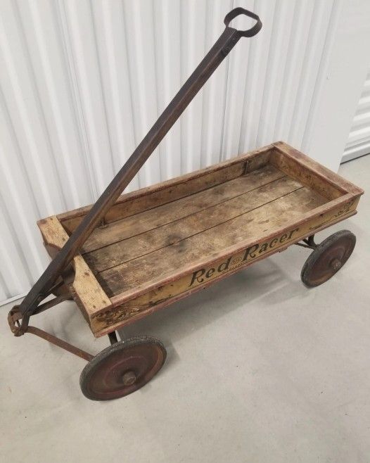 antique wooden wagon red 736 racer u.s.a. 1930s original condition