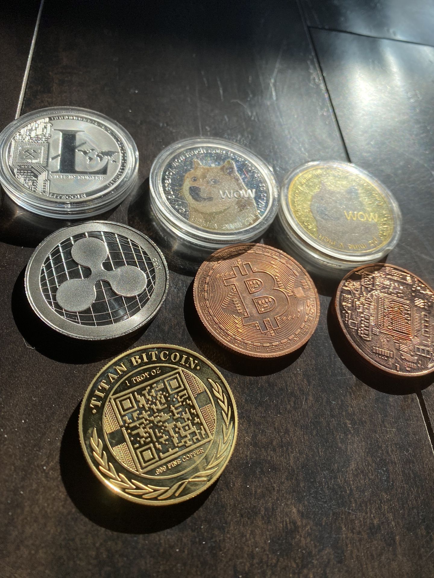 Lots Of (7) Cryptocurrency Coins $DOGE, $XRP, $LTC, $BTC