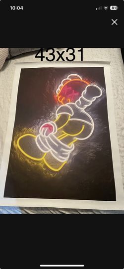 43x31 Kaws Neon Color Huge Canvas (NOT PAPER)