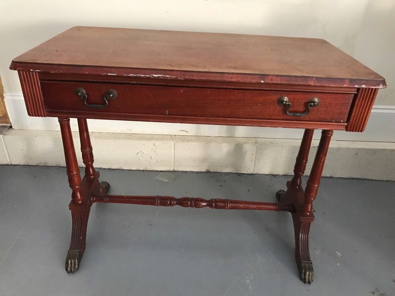 Desk with brass claw feet