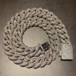 Moissanite Cuban Chains 925 Silver 