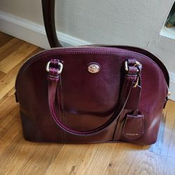 Coach Peyton Leather Cora Domed Satchel