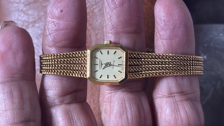 Longines Quartz Women's Octagon Gold Tone Analog Stick Dial Gold Bracelet