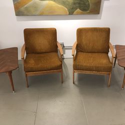Pair of Midcentury Chairs with Original Cushions 