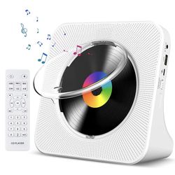 New CD Player Portable Bluetooth Desktop CD Player for Home with Timer Built-in HiFi Speakers with LCD Screen Display Boombox FM Radio USB Type-c